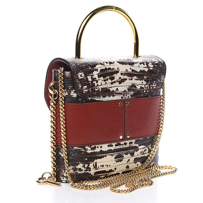 Chloe Calfskin Lizard Embossed Small Aby Lock Sepia Brown 2 of 9