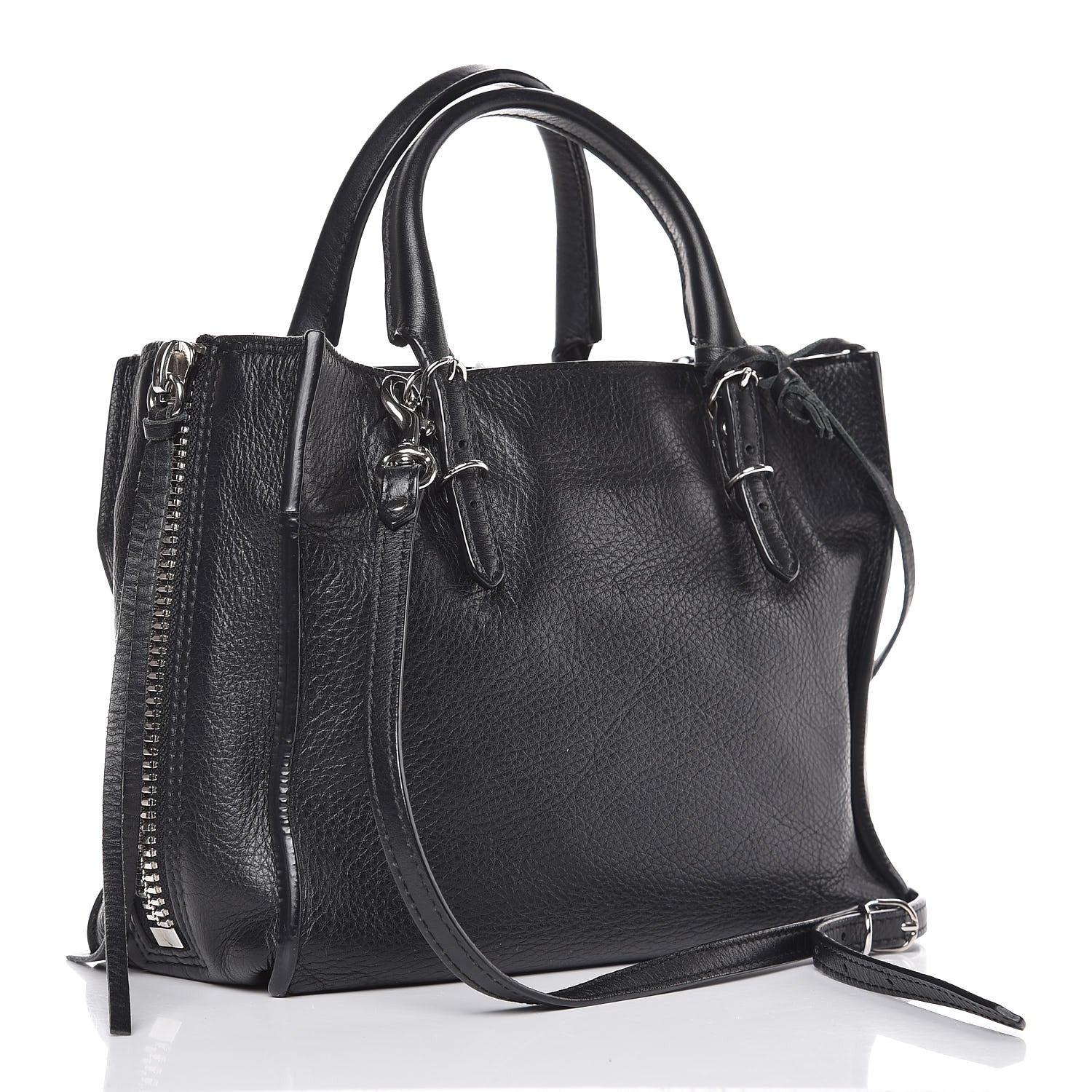 Balenciaga Grained Calfskin Papier Mini A4 Zip Around Tote Black 4 of 15