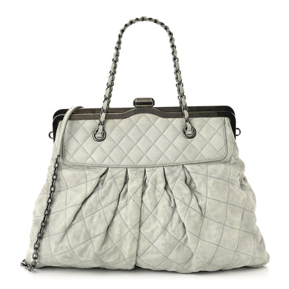 Chanel Iridescent Calfskin Chic Quilt Frame Tote Light Grey 1 of 10
