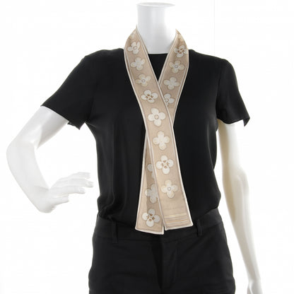Louis Vuitton Silk Fleur de Porcelaine Bandeau Tan 3 of 3