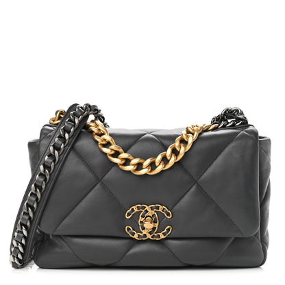 Chanel Lambskin Quilted Medium Chanel 19 Flap Dark Grey 1 of 11