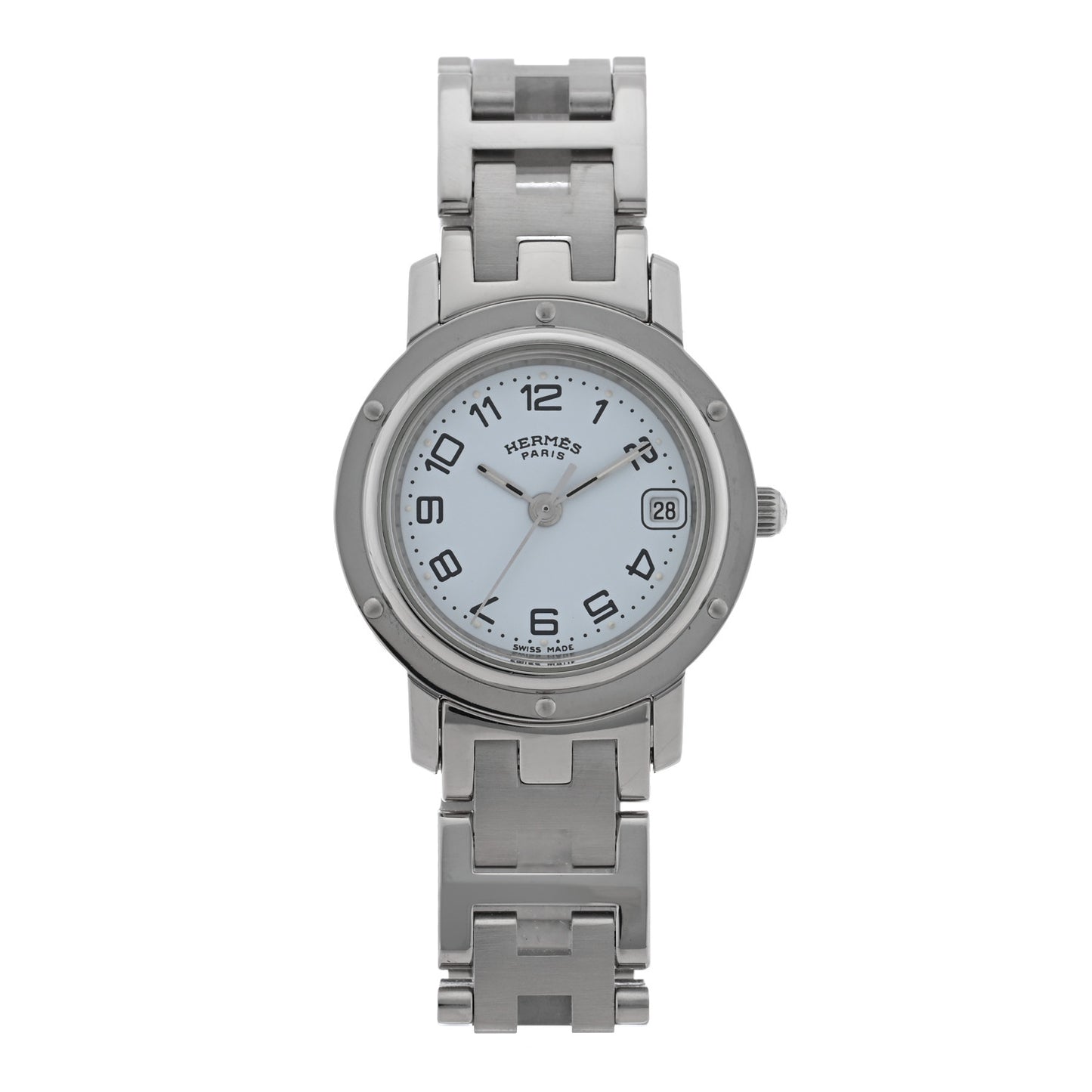 Stainless Steel 24mm Clipper Quartz Watch White