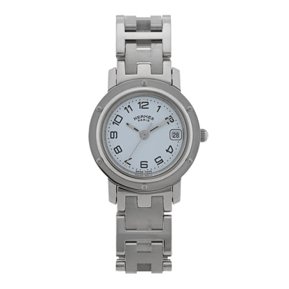 Hermes Stainless Steel 24mm Clipper Quartz Watch White 1 of 4