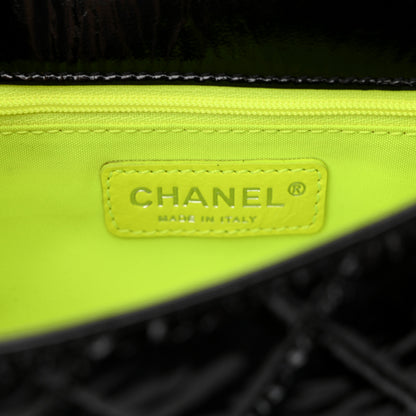 Chanel Patent Quilted Day Glo Flap Bag Black 7 of 11