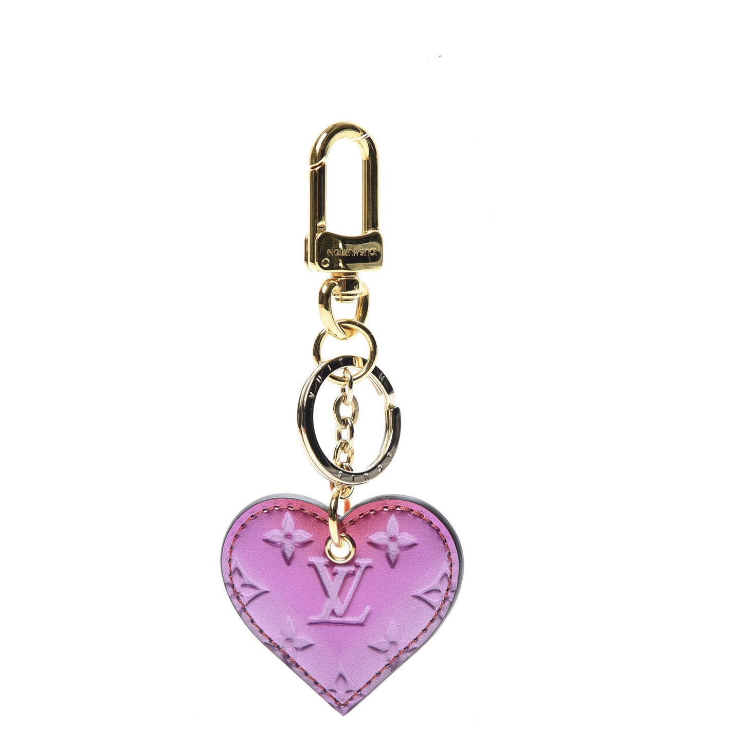 Vernis Degrade Love Lock Heart Key Holder Bag Charm Pink Red