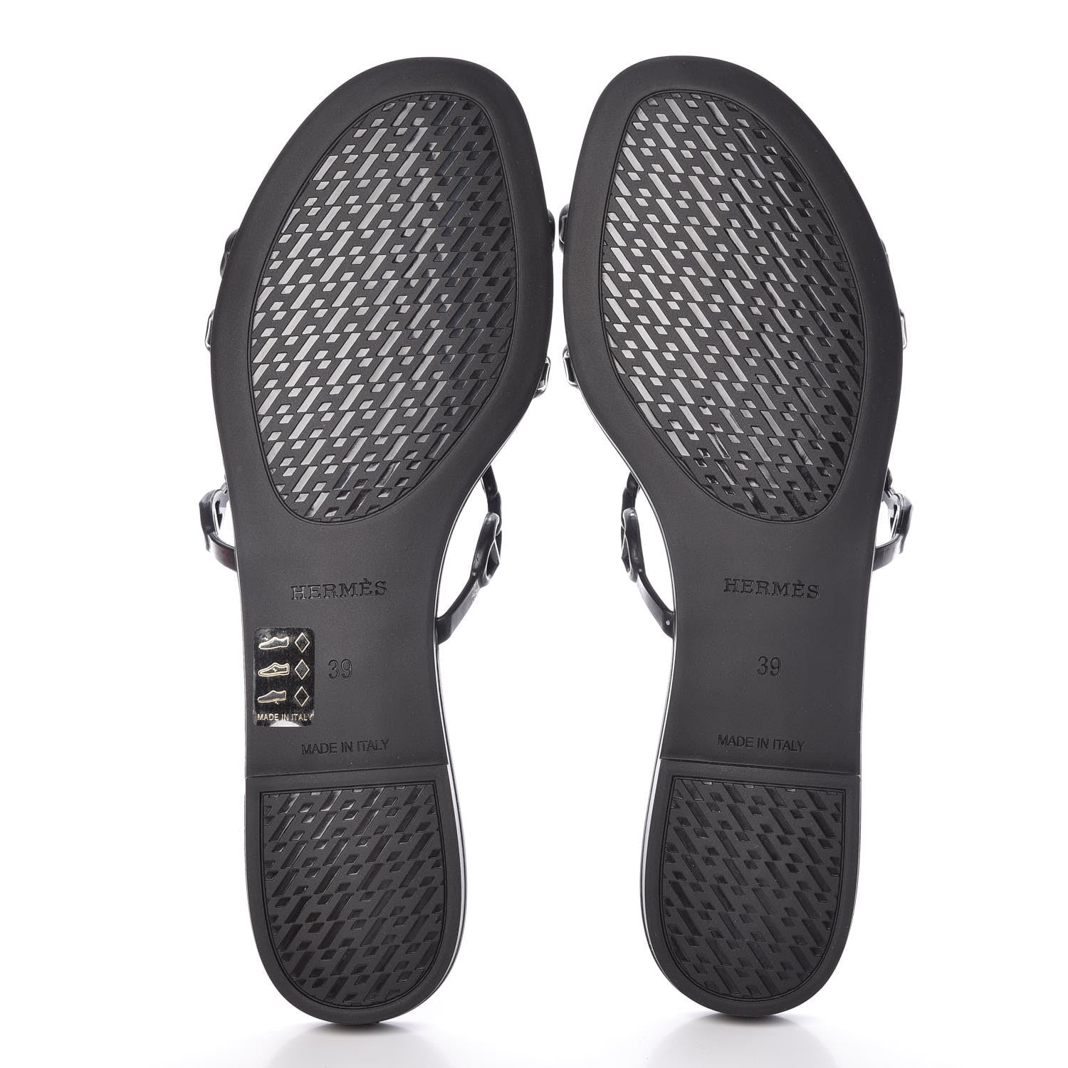 Hermes Rubber Chaine d'Ancre Rivage Sandals 39 Black 5 of 9
