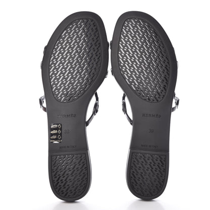 Hermes Rubber Chaine d'Ancre Rivage Sandals 39 Black 5 of 9