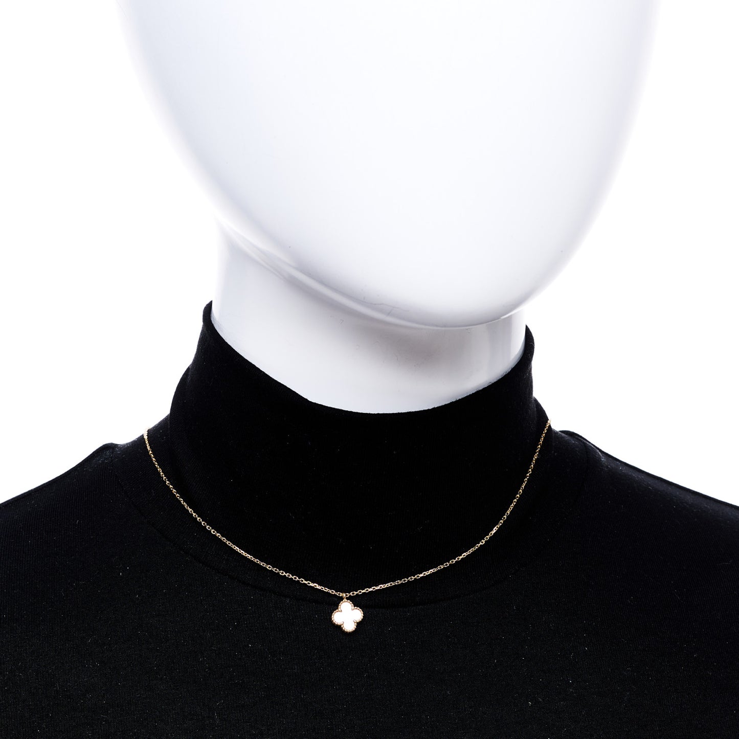 18K Yellow Gold Mother of Pearl Sweet Alhambra Pendant Necklace