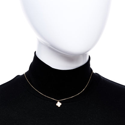 Van Cleef & Arpels 18K Yellow Gold Mother of Pearl Sweet Alhambra Pendant Necklace 2 of 5