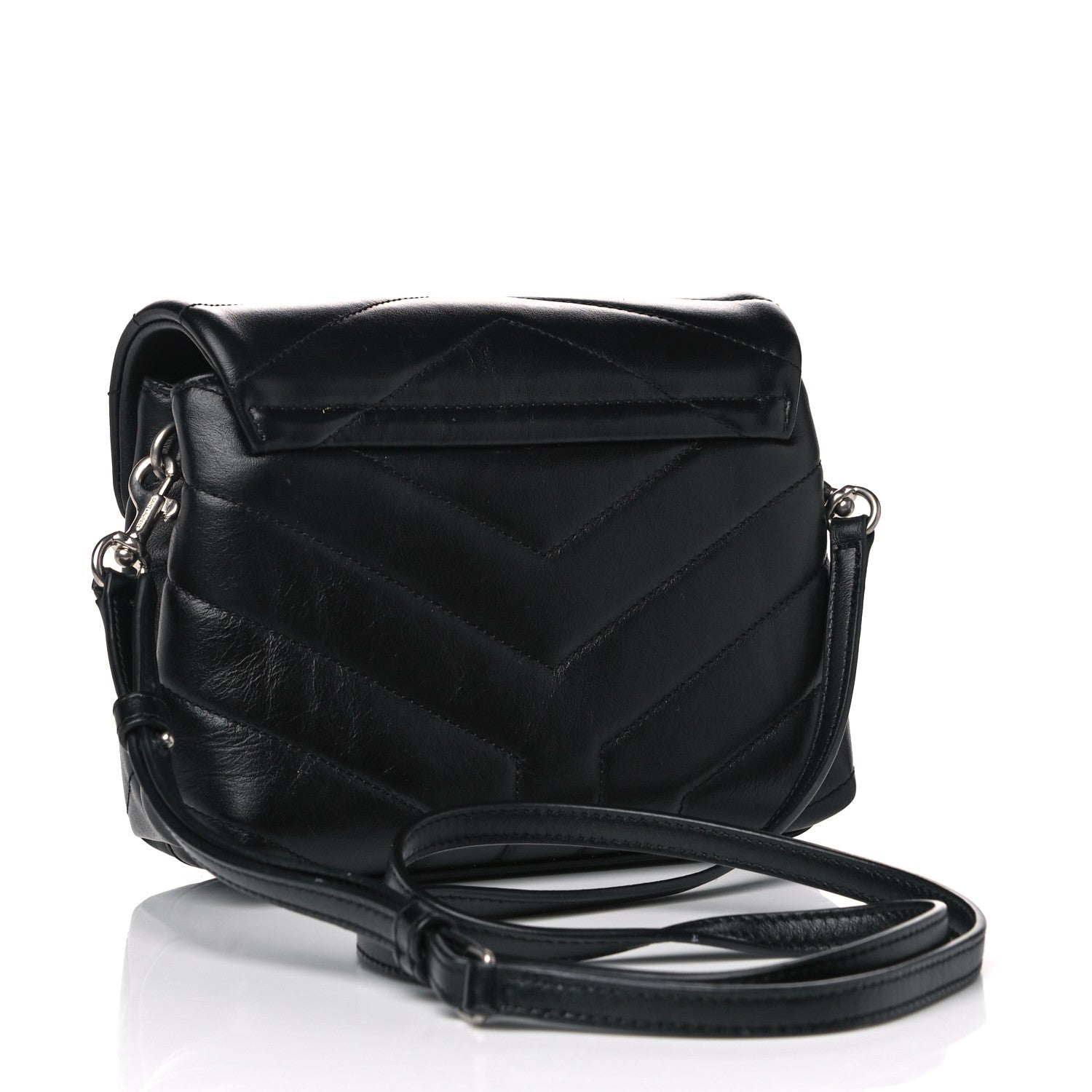 Saint Laurent Calfskin Y Quilted Monogram Toy Loulou Crossbody Bag Black 3 of 14
