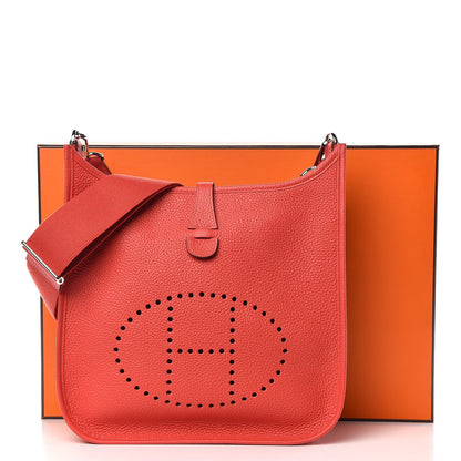 Hermes Taurillon Clemence Evelyne III PM Rouge Pivoine 9 of 9