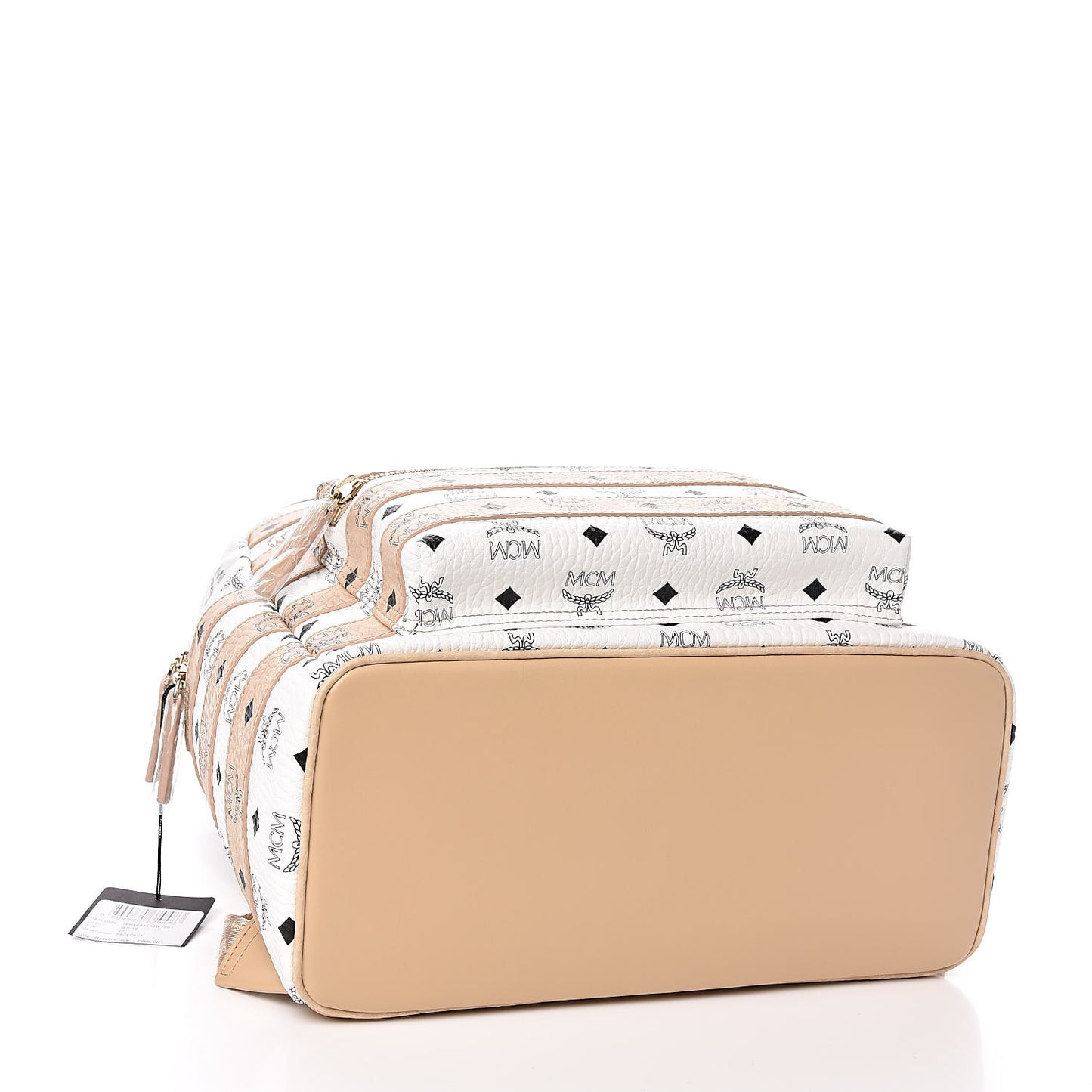 Metallic Visetos Striped Medium Stark Backpack White Beige