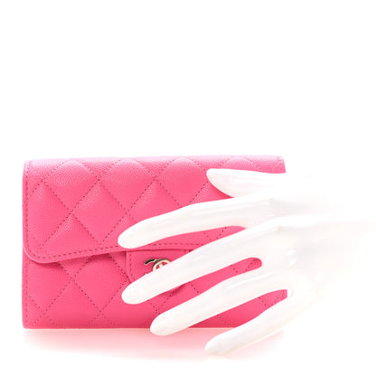 Chanel Caviar Quilted Medium Flap Wallet Pink 2 of 9