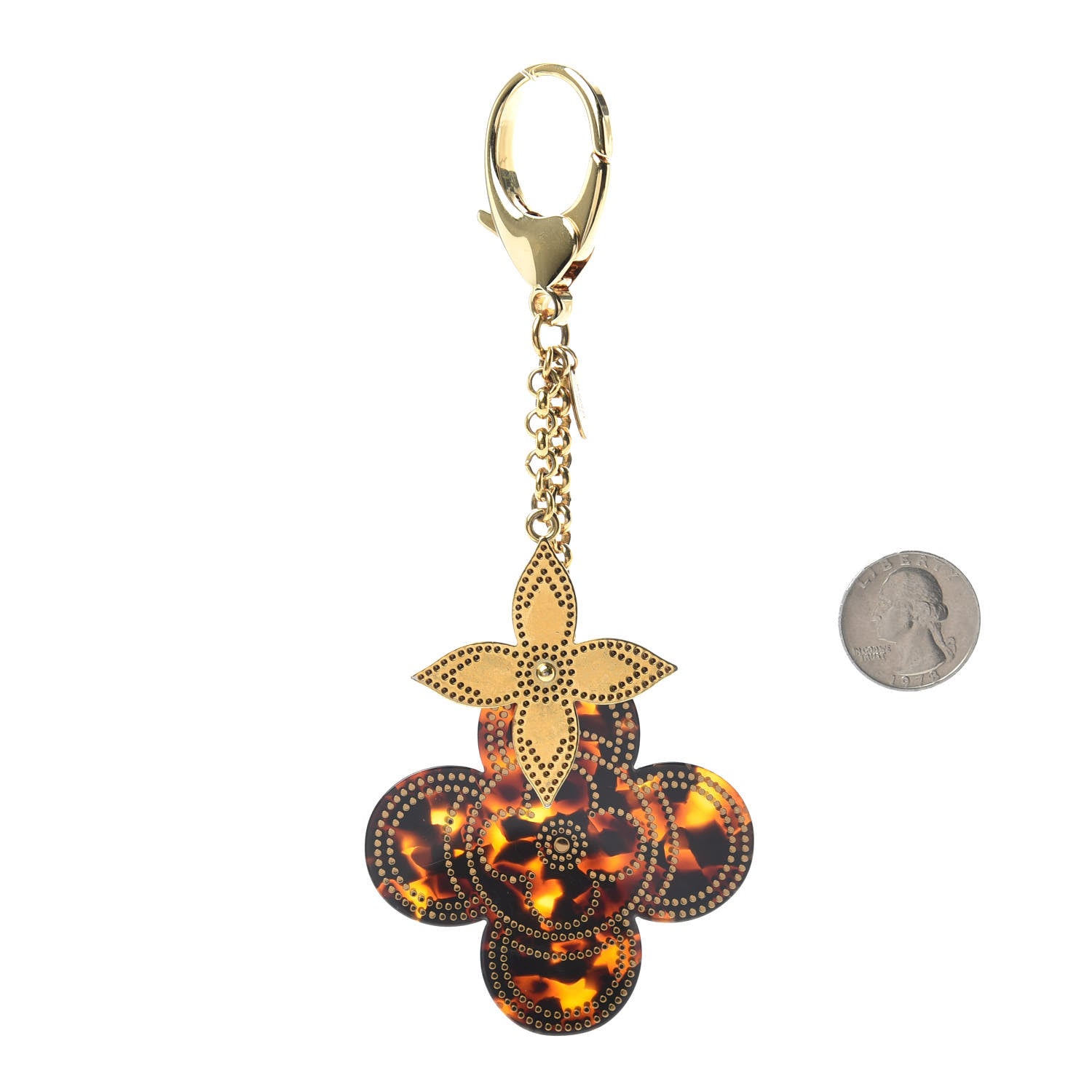 Louis Vuitton Stipply Flower Bag Charm Tortoise 2 of 5