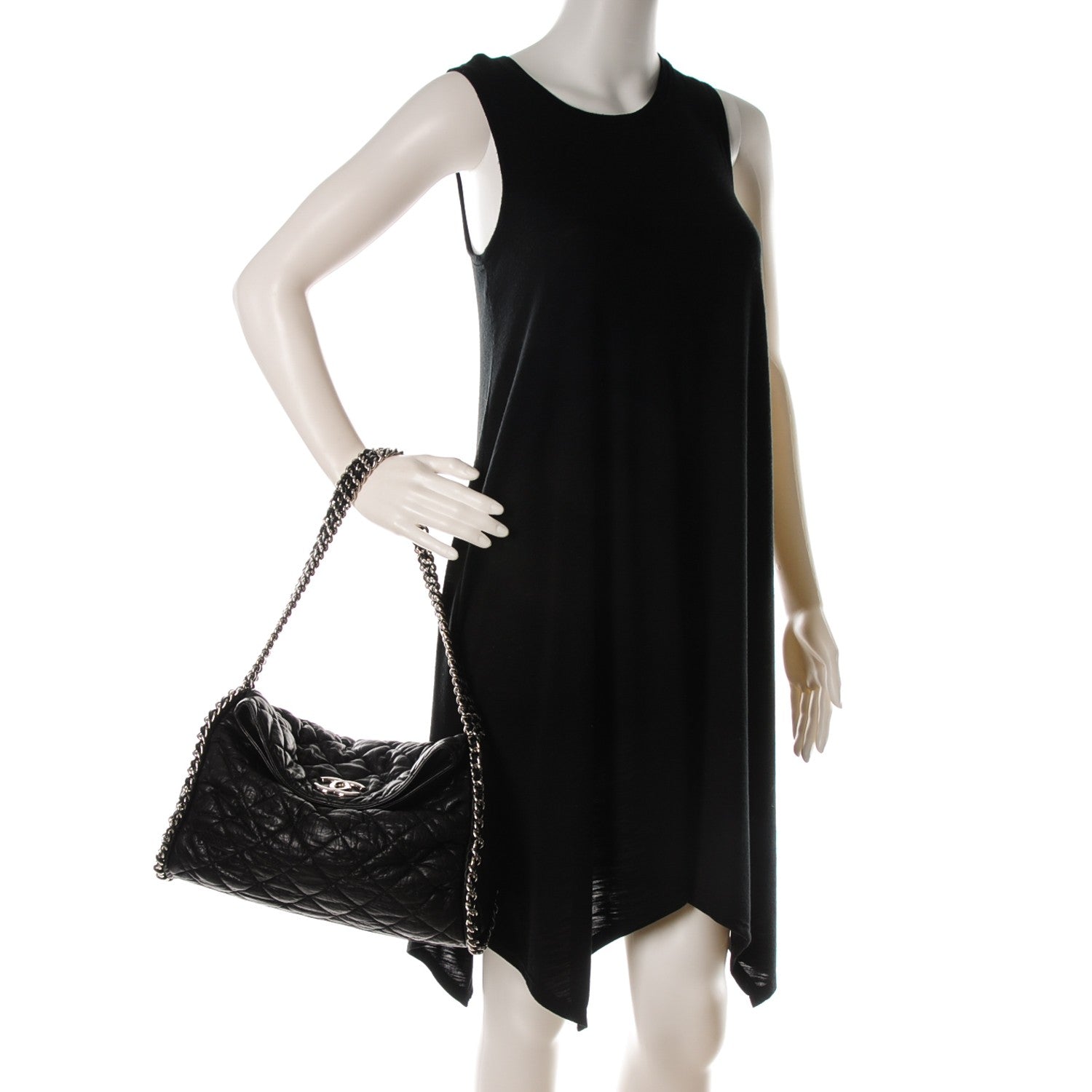 Chanel Washed Lambskin Chain Around Hobo Black 2 of 7