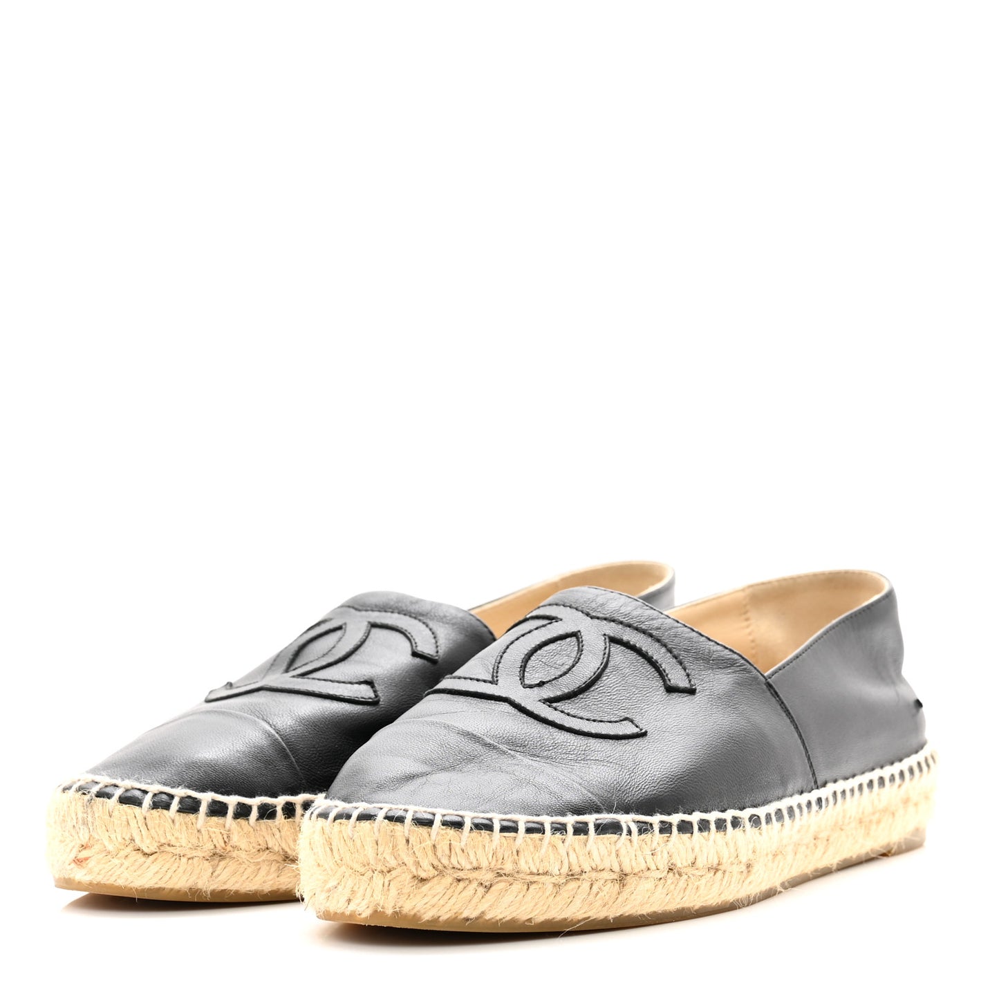 Lambskin CC Espadrilles 38 Black