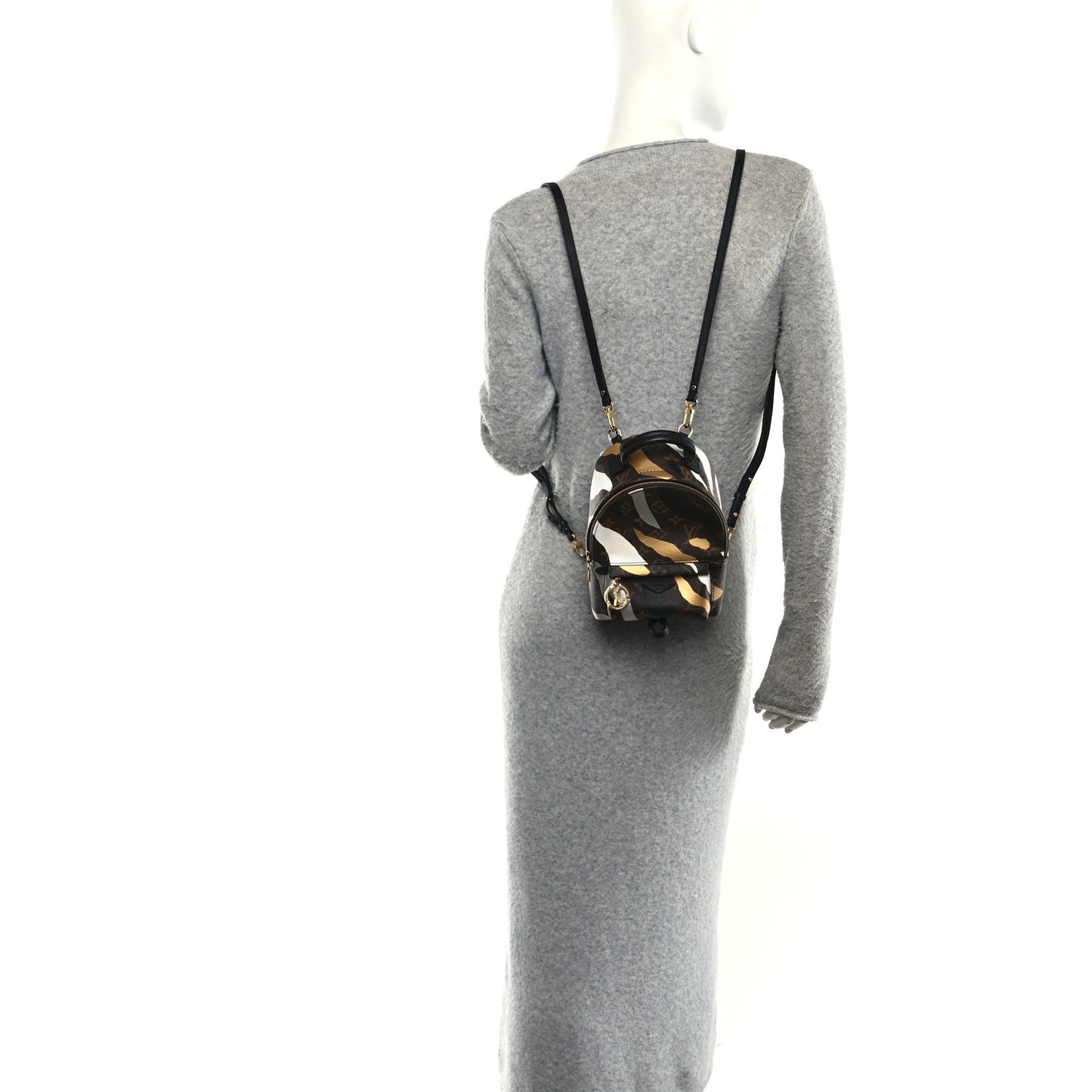 X LOL Monogram Palm Springs Backpack Mini Gold Silver