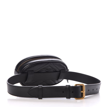 Gucci Calfskin Matelasse GG Marmont Belt Bag 75 30 Black 3 of 7