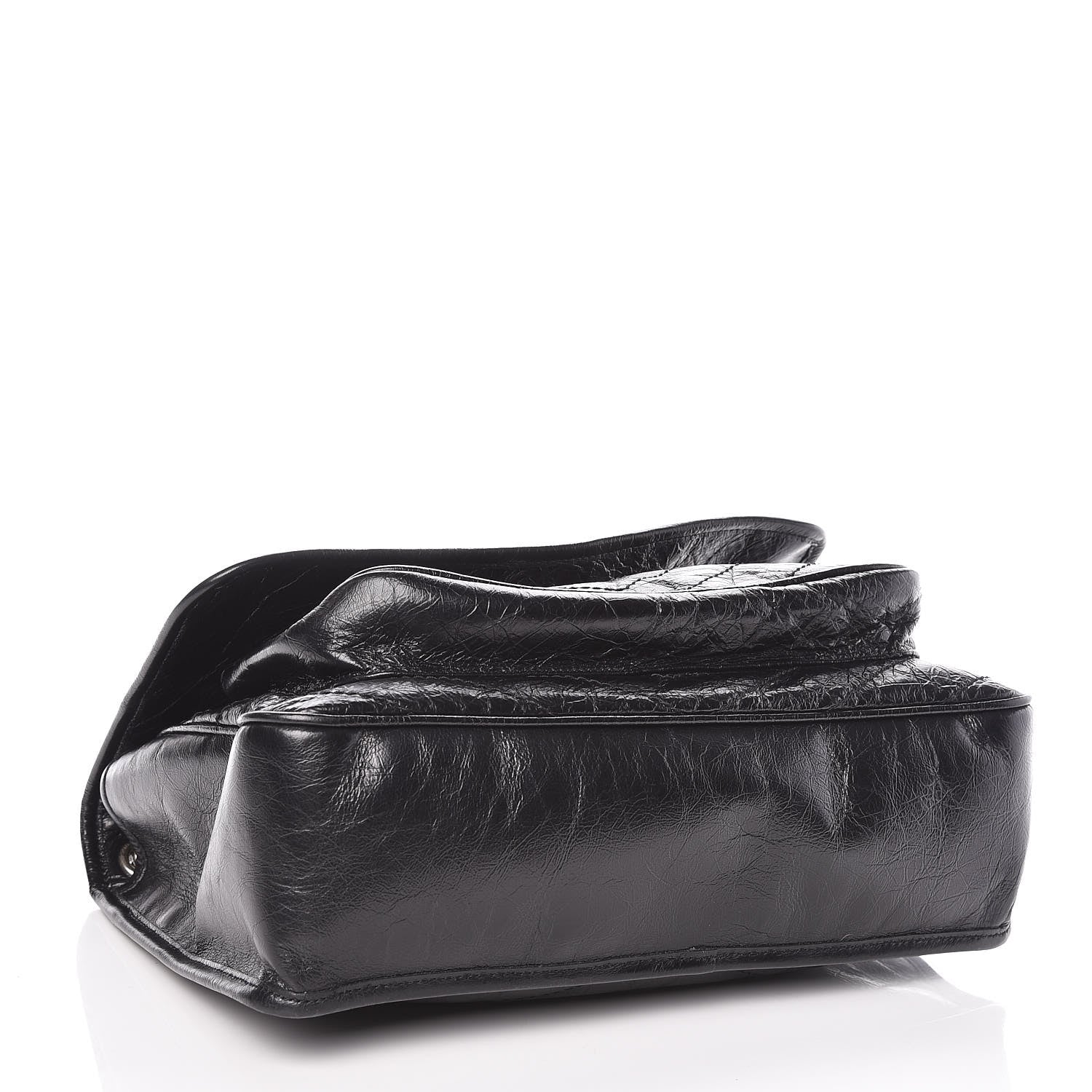 Saint Laurent Crinkled Calfskin Matelasse Monogram Large Niki Chain Satchel Black 4 of 9