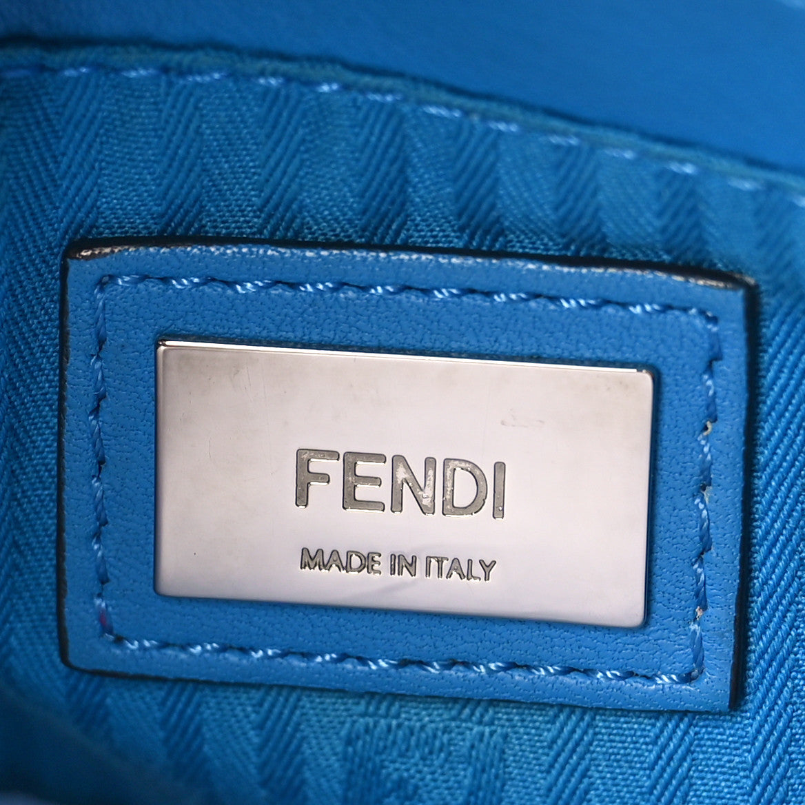 Fendi Vitello Elite Flamingo Petite 2Jours Tote Blue Royal 7 of 12