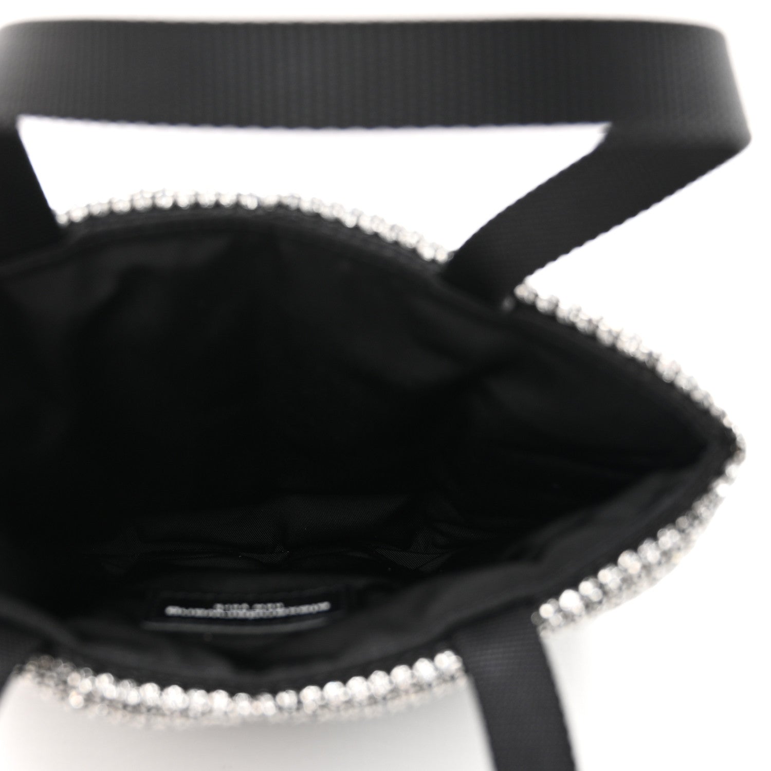 Alexander Wang Mesh Crystal Rhinestone Quilted Heiress Tote Black White 5 of 10