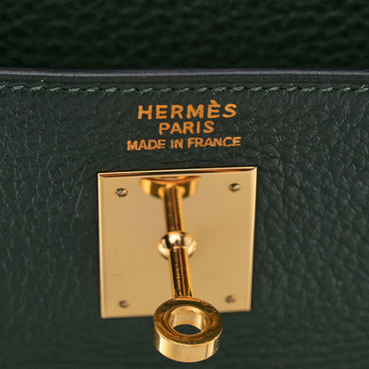 Hermes Taurillon Clemence Kelly Retourne 35 Vert Fonce 6 of 12