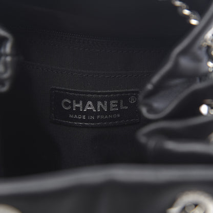 Chanel Lambskin Quilted Mini CC Chain Bucket Bag Black 6 of 10