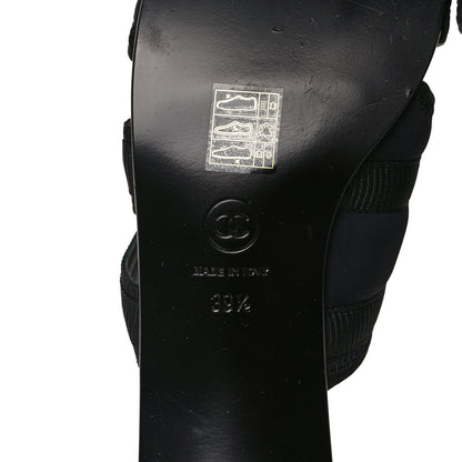 Chanel Fabric Metal CC Logo Mules 39.5 Black 6 of 7