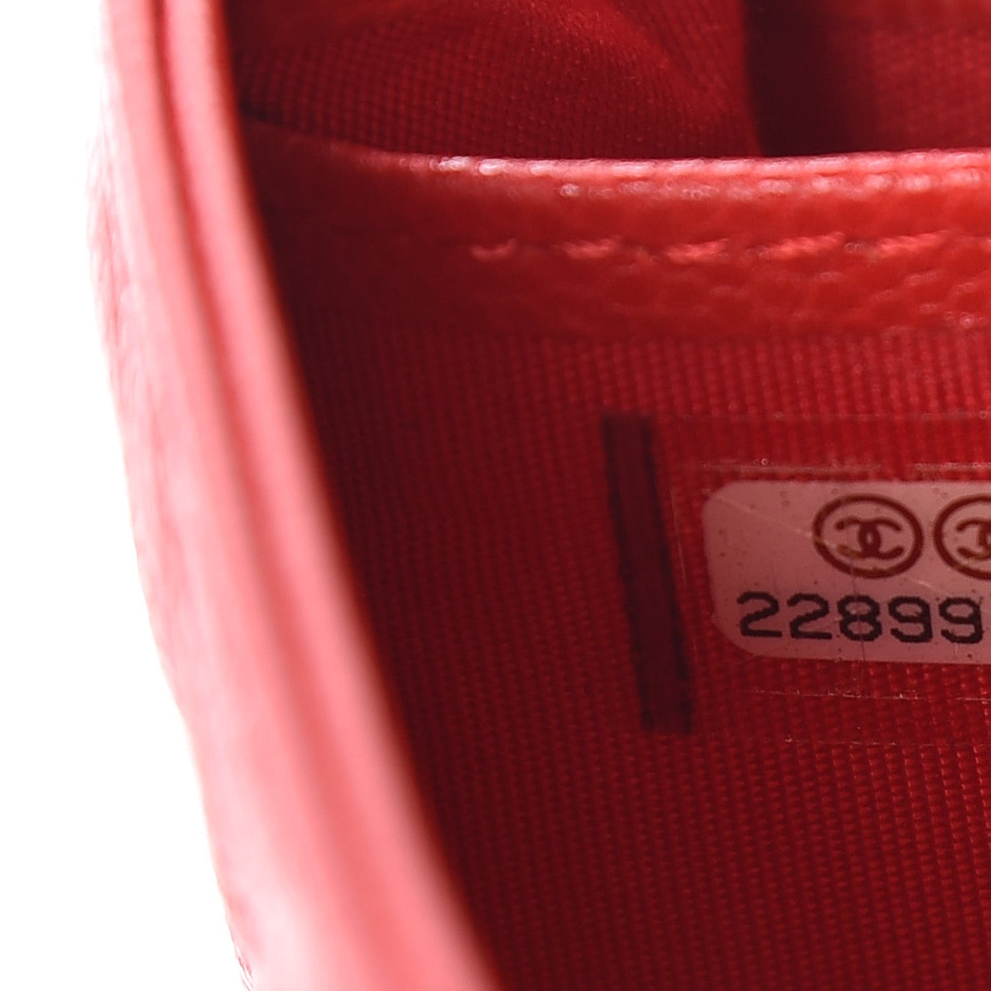Caviar Camellia Embossed Flap Wallet Red