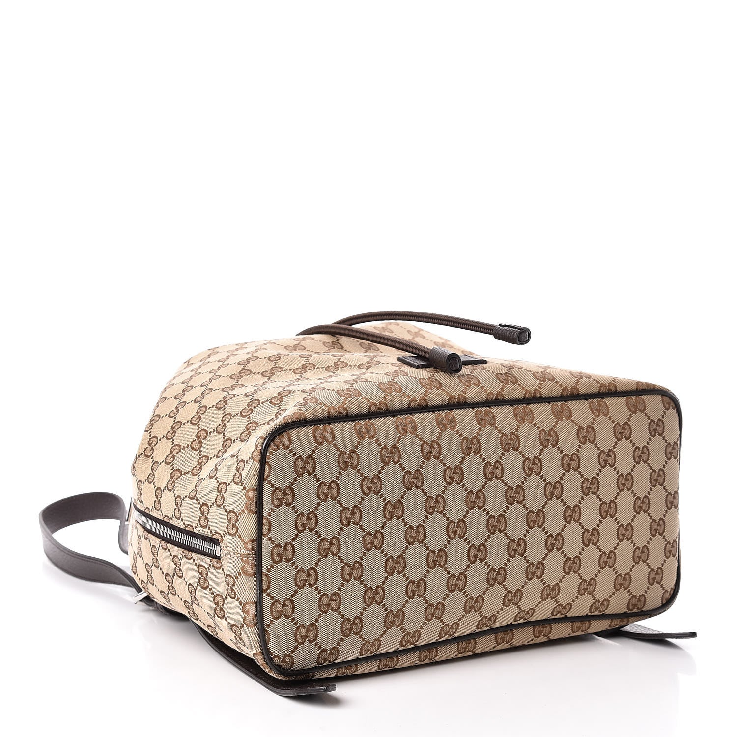 Gucci Monogram Dollar Calfskin O Drawstring Backpack Beige Ebony Testa di Moro Dark Chocolate 4 of 10