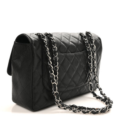 Chanel Caviar Quilted Jumbo Single Flap Black 3 of 10