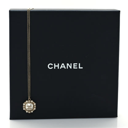 Chanel Pearl Crystal CC Pendant Necklace Gold 5 of 5