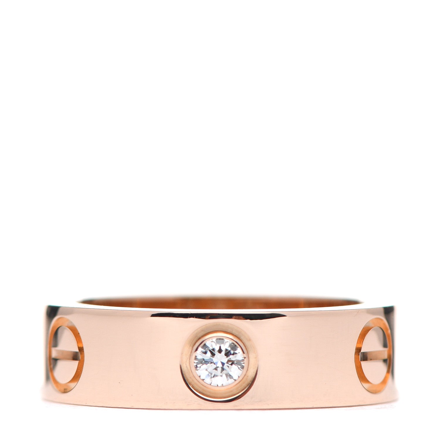 Cartier 18K Pink Gold 3 Diamond 5.5mm LOVE Ring 51 5.75 1 of 4