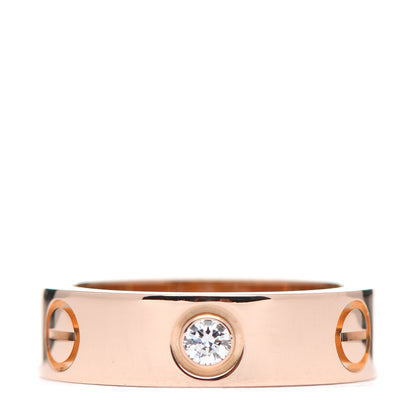 Cartier 18K Pink Gold 3 Diamond 5.5mm LOVE Ring 51 5.75 1 of 4