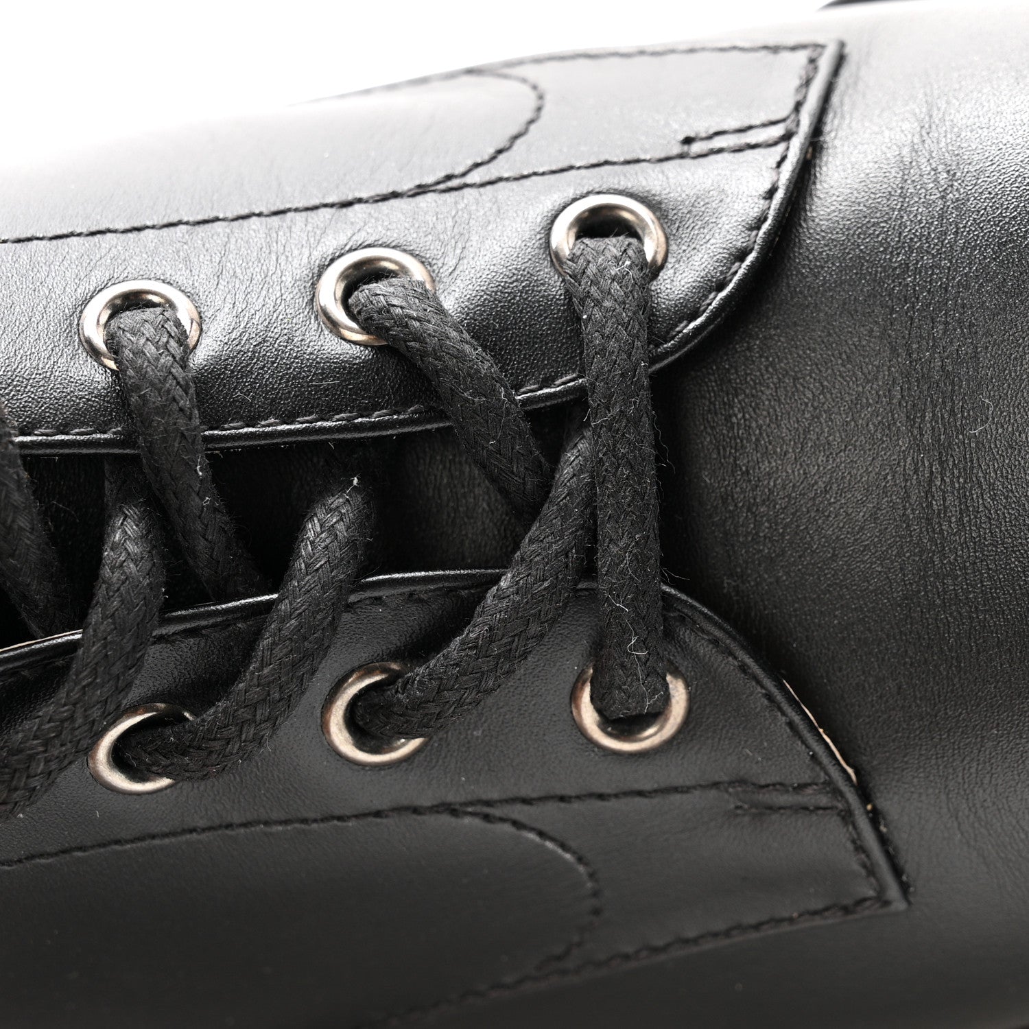 Chanel Calfskin Cap Toe Lace Up Combat Boots 38 Black 25 of 26