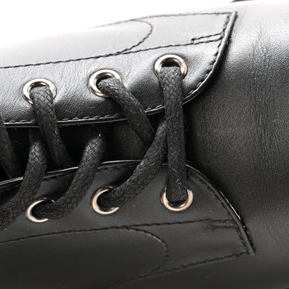 Chanel Calfskin Cap Toe Lace Up Combat Boots 38 Black 25 of 26