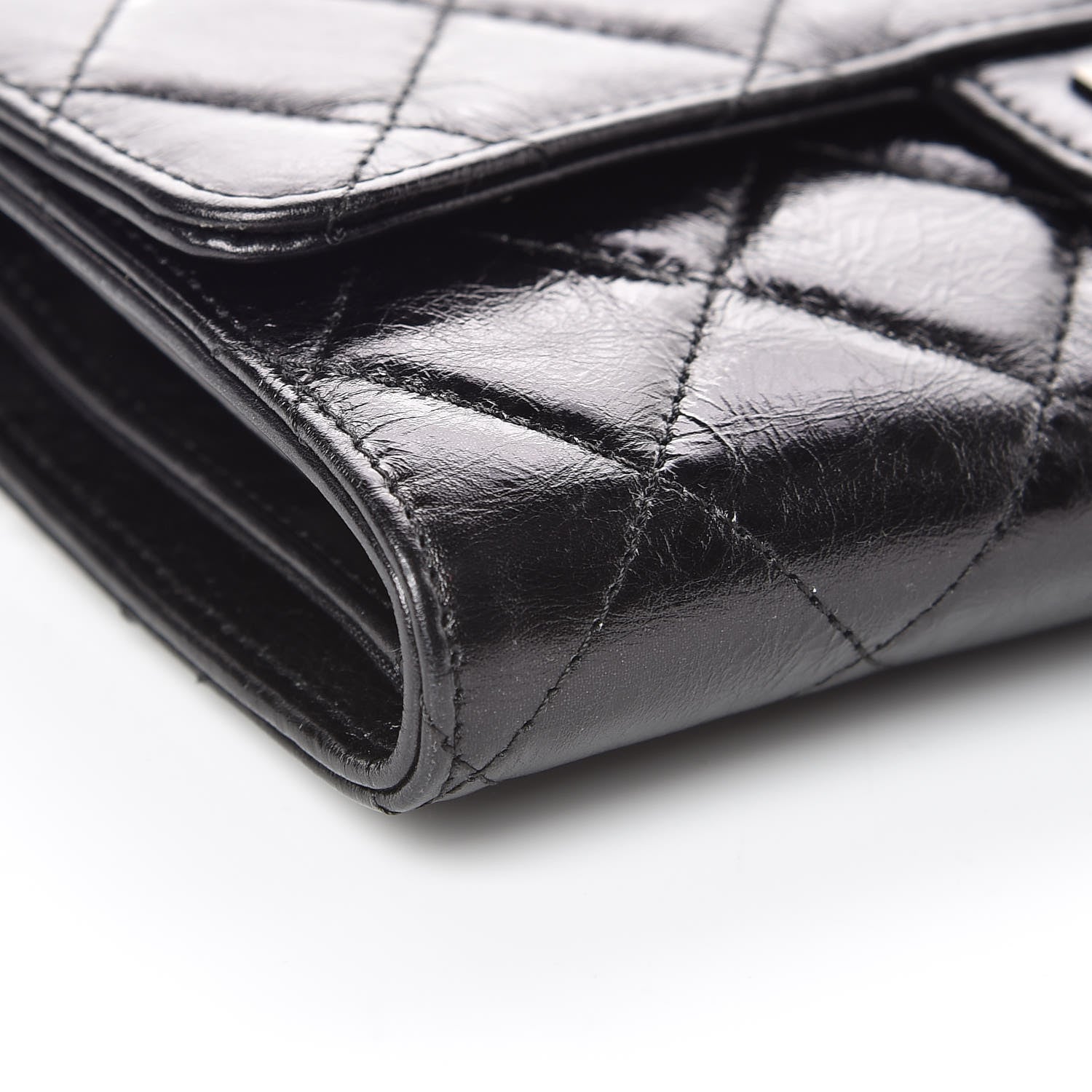 Chanel Glazed Calfskin Quilted Reissue Long Flap Wallet So Black 5 of 10