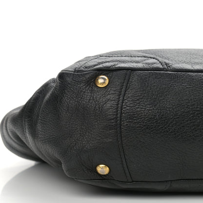 Prada Vitello Daino Side Pocket Hobo Black 9 of 10