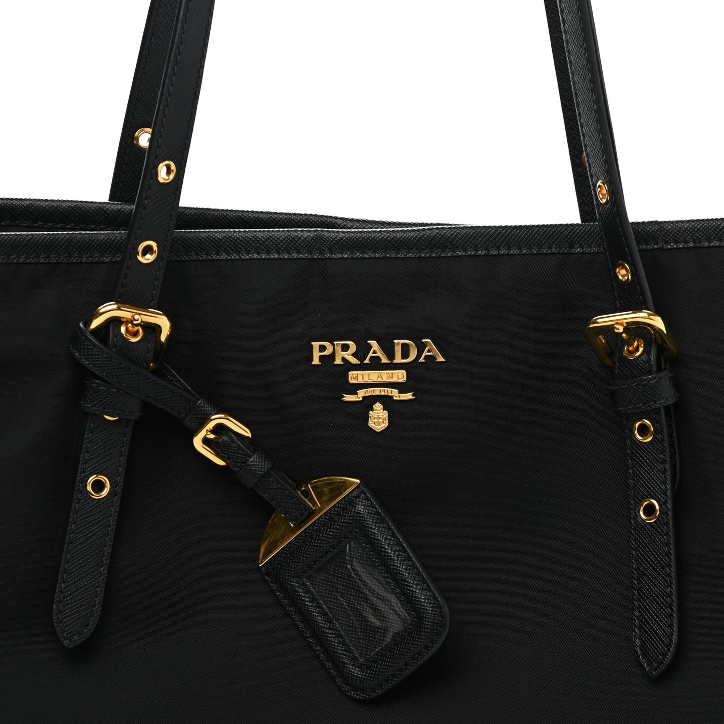 Tessuto Nylon Saffiano Tote Black