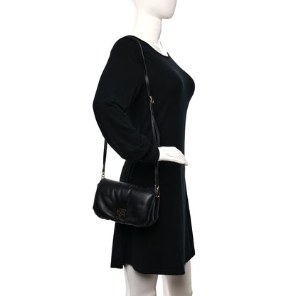 Loewe Shiny Nappa Lambskin Mini Goya Puffer Bag Black 2 of 8