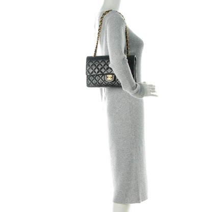 Chanel Lambskin Quilted Medium Double Flap Black 2 of 9
