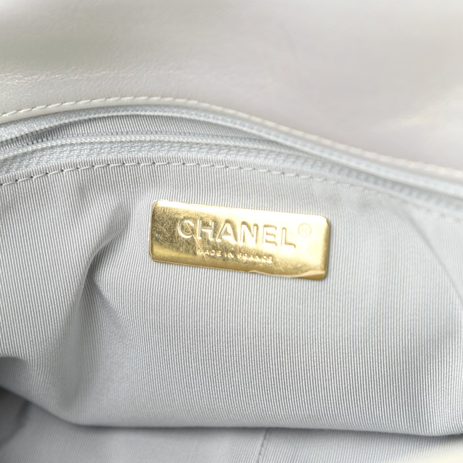 Chanel Iridescent Calfskin Quilted Large 19 Flap White 8 of 10