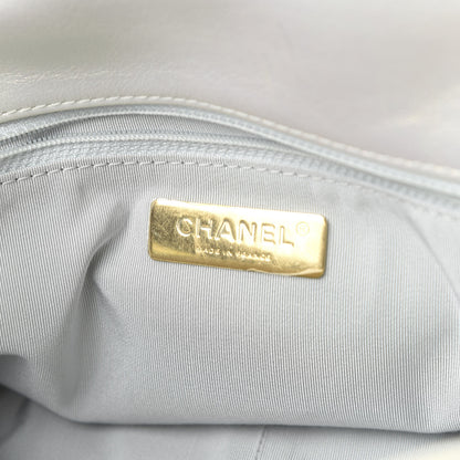 Chanel Iridescent Calfskin Quilted Large 19 Flap White 8 of 10