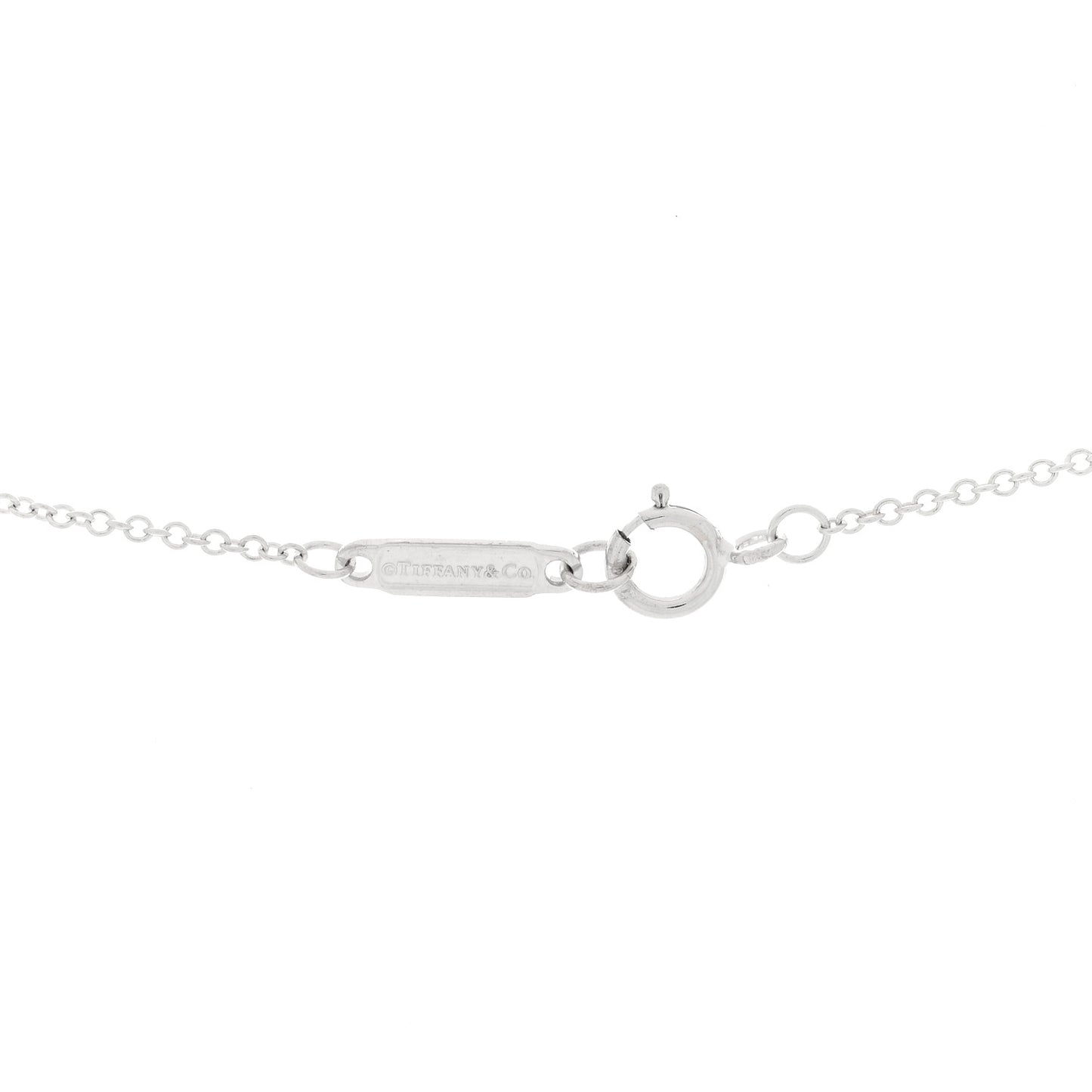18K White Gold Diamond Small T Smile Pendant Necklace