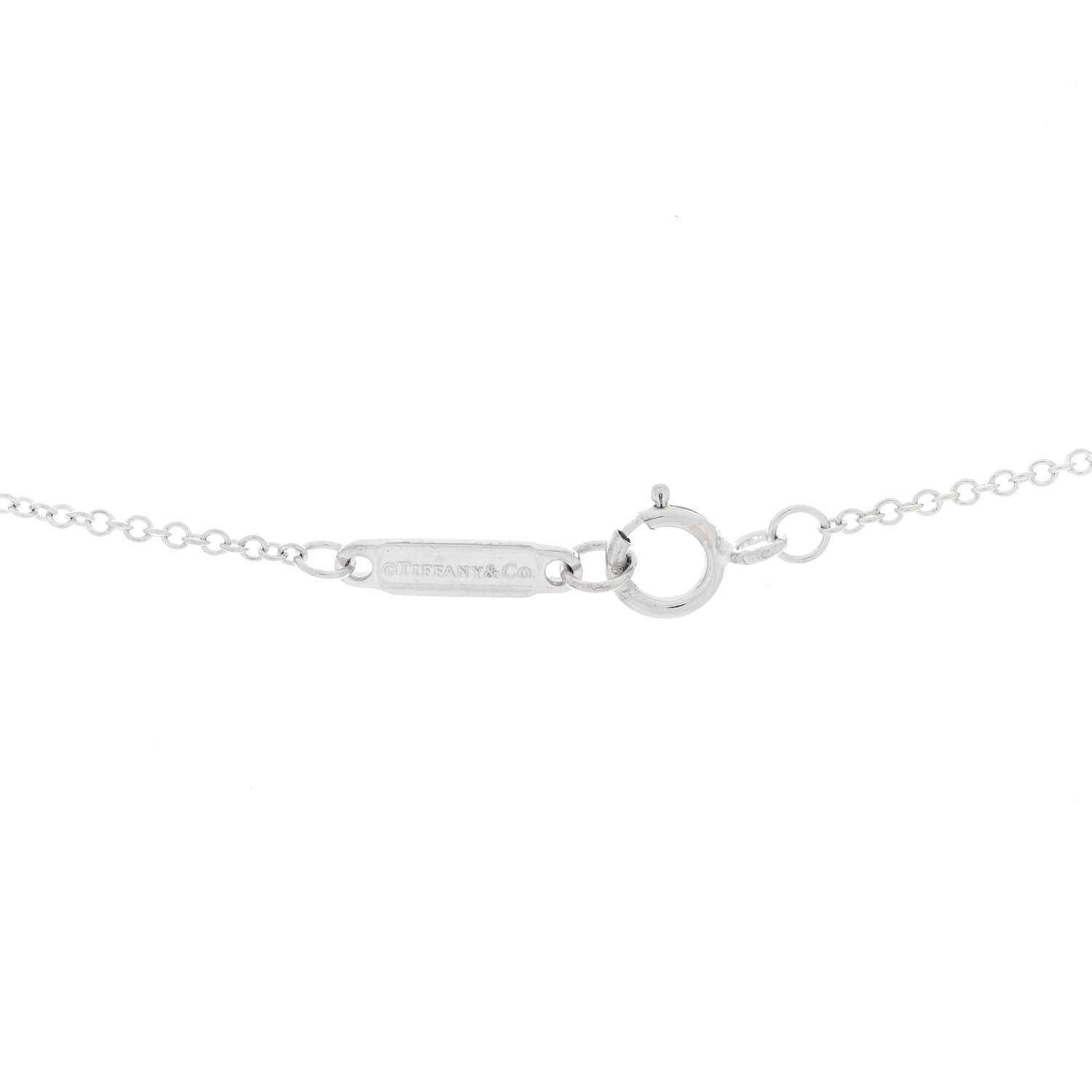 Tiffany 18K White Gold Diamond Small T Smile Pendant Necklace 3 of 3