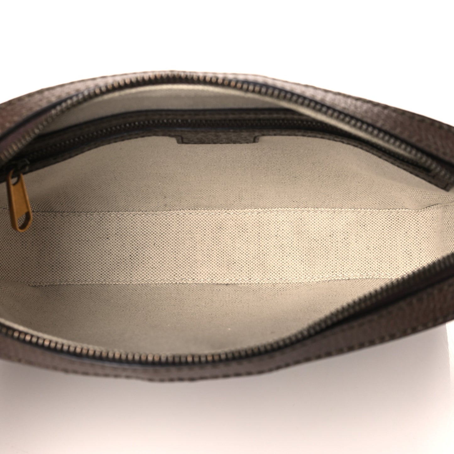 GG Supreme Monogram Textured Dollar Calfskin Web Ophidia Wristlet Shoulder Bag Beige Ebony New Acero