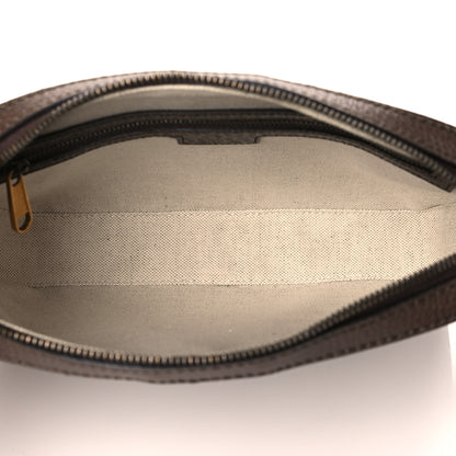 Gucci GG Supreme Monogram Textured Dollar Calfskin Web Ophidia Wristlet Shoulder Bag Beige Ebony New Acero 5 of 9