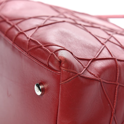 Christian Dior Lambskin Cannage Medium Granville Tote Red 15 of 19