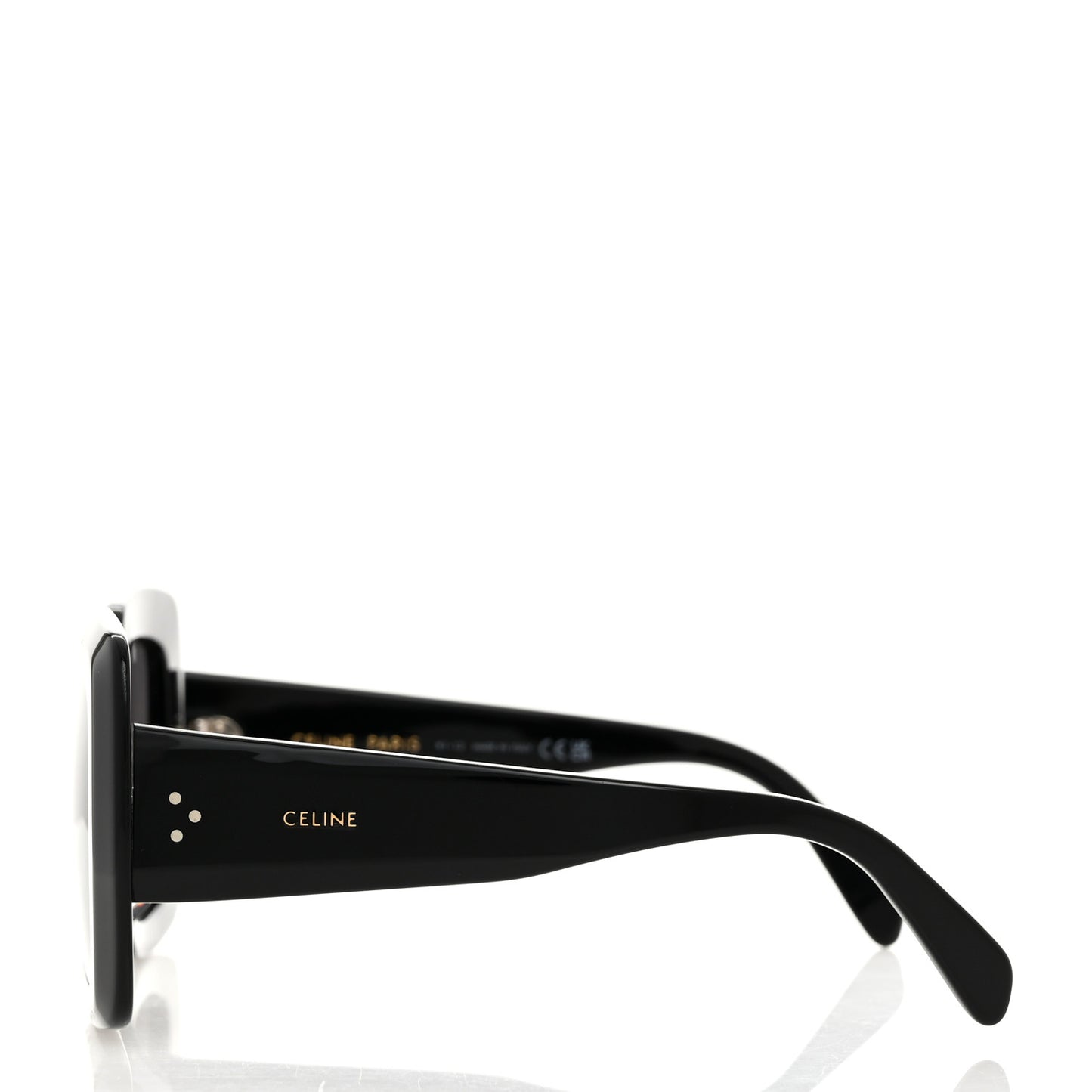 Acetate Rectangular Bold 3 Dots Sunglasses CL40263F Black