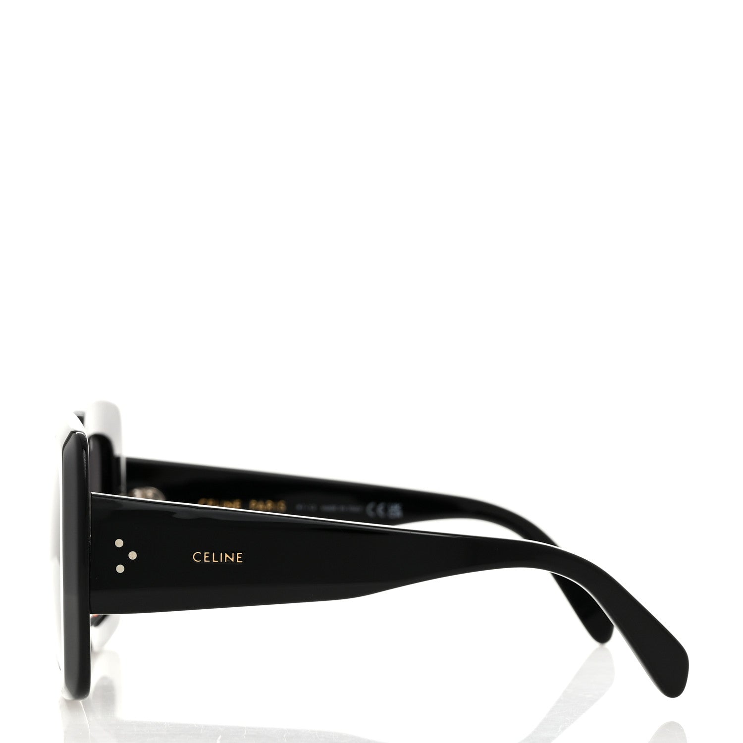 Celine Acetate Rectangular Bold 3 Dots Sunglasses CL40263F Black 3 of 7